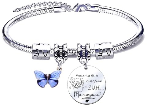 MNBVBV Cadeau Demande Marraine Bracelet Cadeau veux tu etre ma marraine Bracelet Marraine Annonce Future Demande Annonce pour Fête Naissance Baptême Communion Noël