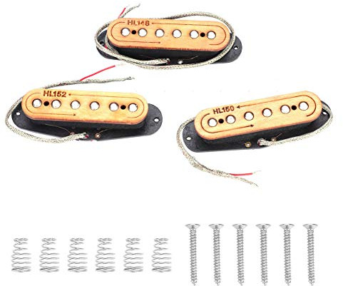 Mtlavishness gitarr pickup set material enkel installation utmärkt ljudkvalitet för gitarr musikinstrumenttillbehör med 1 nack pickup 1 middle pickup 1 bridge pickup 6 skruvar 6