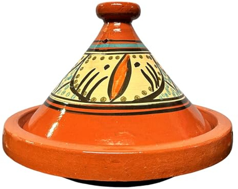 Tajine XL 35 cm in Terracotta Dipinta a Mano – Pentola Tradizionale Marocchina/Tunisina + Ebook Gratuito 2611251349