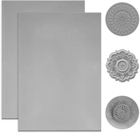 Caucho Sellos para Grabado 2 Hojas, Goma Sello Laser 30x22 cm, Placas de Linóleo de Goma Blanda, Plancha de Linóleo para Grabado de Goma A4, Linoleum Linoldruck Set para Hacer uno Mismo 2,3mm Espesor
