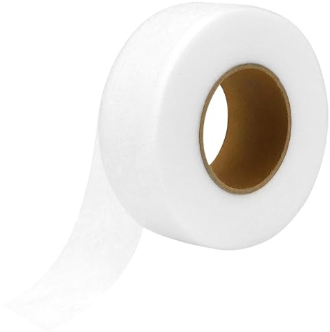 JRSHIRLEYLTD Nastro con orlo termoadesivo, 50 m, larghezza 2 cm, resistente ai lavaggi e extra forte, per tende, per accorciare senza cuciture, nastro adesivo in tessuto per tessuti e vestiti