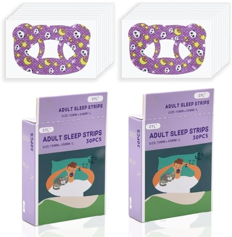 Mouth Tape for Sleeping (60 Pièces) Pansements anti-ronflement pour dormir Bouchons Ronflement Bande buccale Amélioration Respiration Réduction Patch Correction Bouche Ouverte Hommes Et Aux Femmes