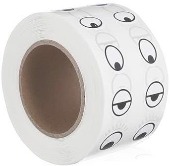 Pegatinas de Ojos Autoadhesivas Negro Blanco Rollo de 1000 Piezas Ideal para Manualidades Creativas, Proyectos de Bricolaje, Decoración Infantil y Fiestas Diámetro 4.6 cm Multicolor y Variado