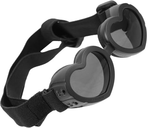 TOVINANNA Gafas para Perros Resistentes al Viento y Impermeables, Accesorio de Moda para Mascotas en Fiesta Verano al Aire Libre Diseño Negro y Materiales PC y Tpee