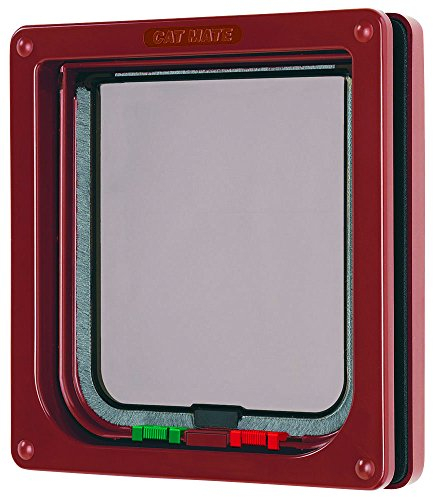 Cat Mate 4-Wege-Verschließbare Katzenklappe (309) – Sicher verschließbare Tür für kleine bis mittelgroße Katzen, geeignet für Fliegengitter-Türen, UPVC und Holz, Braun