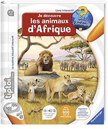 Ravensburger - Livre interactif tiptoi - Je découvre les animaux d'Afrique - Jeux électroniques éducatifs sans écran en français - A partir de 4 ans - 00592