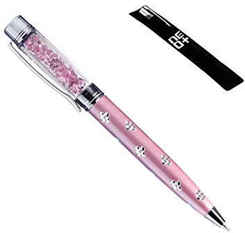 Qualitäts-Kugelschreiber mit Swarovski-Kristallen. FREIE NACHFÜLLUNG (ROSA)