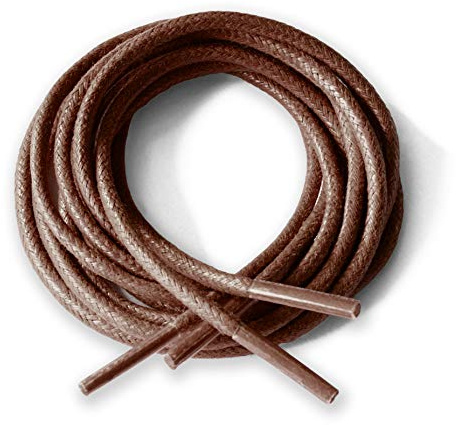 Lacestar Round Waxed Cotton 2.5mm Wide Shoelaces 12 Colors 75cm, 100cm, 125cm Long Dress Wax Cord Laces for Brogues Shoes Boot