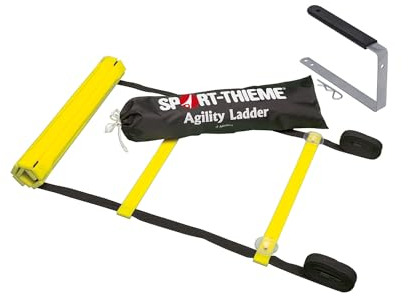 Sport-Thieme Koordinationsleiter Agility | Verstellbare Sprossenabstände | Inkl. U-Eisen | Für Sportplatz u. Turnhalle | Sporttraining für Verschiedene Sportarten