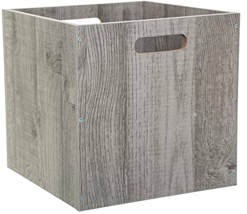5five - Caja de almacenaje Mix'n'Modul, efecto roble gris, 31 x 31 x 31 cm - Cubo para estantería, librería y escritorio