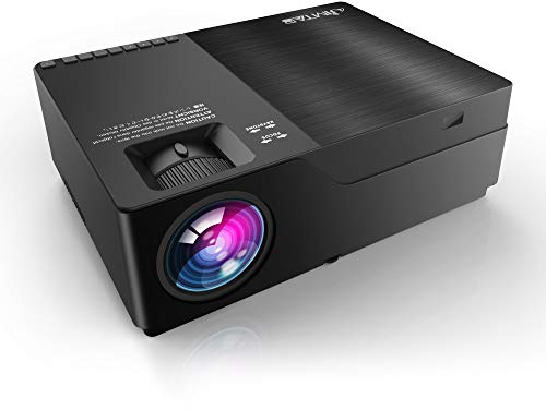 JIMTAB M18 Upgraded Native 1080P LED Video Projector,Realistic Color HD Projector with 300”Display Support SD,AV,VGA,USB,HDMI, Compatible with Xbox,Laptop,iPhone and Android for Home Theater