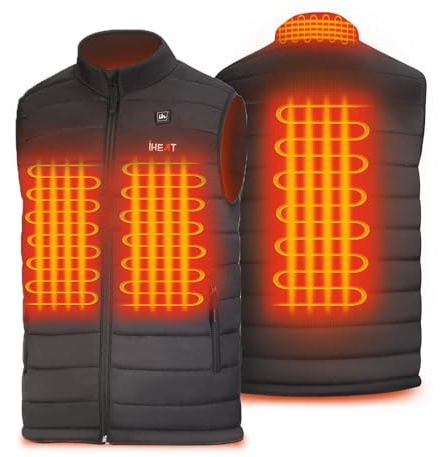 IHeat Heated Vest for Men/Women Electric Heating Vest Lightweight Electric Heated Body warmer with QC3.0 14400MAH Battery Pack for Outdoor Camping Hiking Hunting