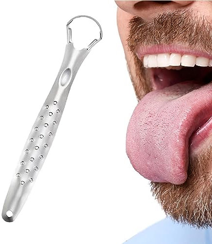 Atfoton Zungenschaber für Erwachsene - Zungenschaber aus Edelstahl - Zungenreiniger für mehr Mundhygiene, frischeren Atem und einen gesunden Mund
