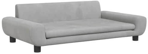 vidaXL Barnsoffa ljusgrå 100x54x33 cm sammet, minisoffa, lekrumssoffa, barnrumssoffa, minisoffor, lekrumssoffor, barnrumssoffor, liten soffa