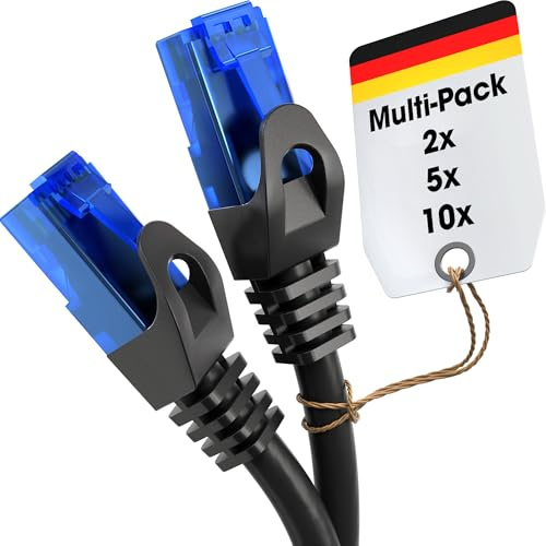 KabelDirekt – Câble Ethernet 10Gbit/s – 2x15m, noir