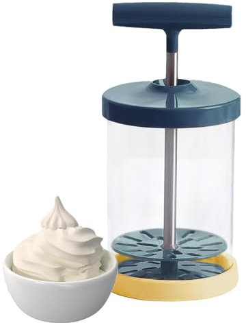 Sifone per panna manuale, Macchina per panna montata manuale, Creative Whip per panna montata, Utensili da forno in acciaio inossidabile, dispenser ergonomico con impugnatura confortevole per per