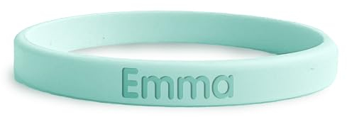 gutmarkiert – Personalisierbares SOS-Armband für Kinder aus Silikon, graviert mit Name & Telefonnummer – wasserdichtes Notfallarmband für Kinder, besonders langlebig – Mint