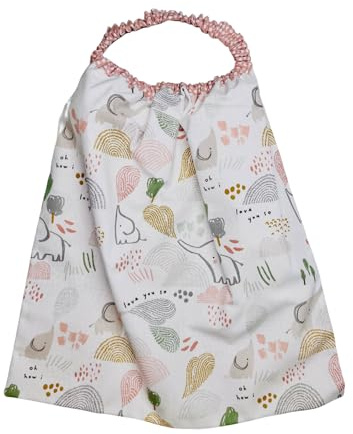 Serviette de Cantine - Serviette de Table XXL pour Enfant - Tour de Cou élastique - Personnalisable (imperméable) - Réversible - Eléphants