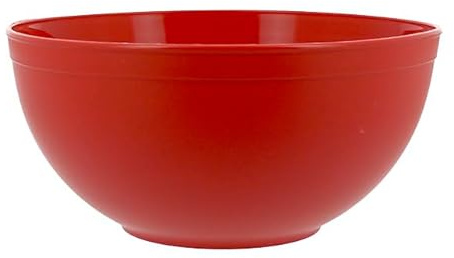 Monouso | 1 Cuenco de Plástico Reutilizable Durable, PP Mineral, Color Rojo, Capacidad de 2l, Ø20cm, Irrompible, Resistente, Hasta 250 Usos, Alimentos Fríos y Calientes