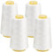 FOGAWA 4 Rollen Nähgarn Polyester Nähgarn Nähmaschinengarn, 40s/2, 3000 yards, Garnspule Overlockgarn für Näharbeiten, Quilten, Patchwork, Kleidung(Weiß)
