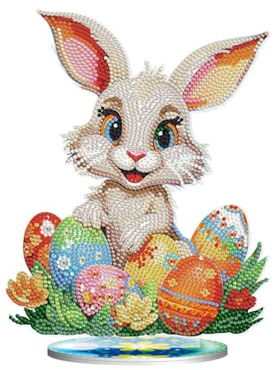Diamond Painting Pasqua 5D Diamond Painting Coniglietto Diamond Painting Primavera Immagini per finestre fai da te Diamante Painting Coniglietto Pasqua Art Diamond Painting Kit DIY Diamond Painting