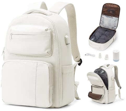 bergsalz Sac a Dos Sous Vide Voyage Avec Pompe Bagage Cabine 45x36x20 Easyjet Sac a Dos Compression Voyage Cabine Avion Sous Vide Sac Airbag Voyage Sous Vide Beige
