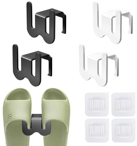 DIYCUT 4 Stück Schuhhalter Wand, Schuhregal Wandmontage, Space-Aluminium Türschuhregal zum Hängen, Schuhorganizer Hängend Platzsparend, Schuhregal für Eingang Wohnzimmer Badezimmer Balkon Flur
