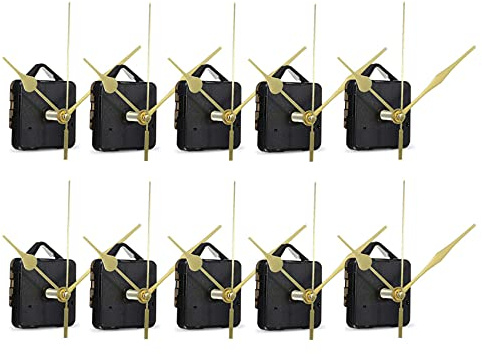 CQJRGF 10Pcs DIY Silent Movement Spindle Hands Wall Quartz Clock Movement Mechanism Repair Tools Part Clock Kit
