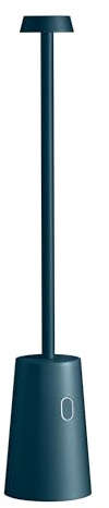 SHOT BOTLIGHTING TAG Lampada da Tavolo LED Ricaricabile con Touch Dimmer|Autonomia25h|Ricarica USB con Base di Ricarica|IP54 per Interni ed Esterni |Design Originale in Alluminio (BLU PETROLIO)