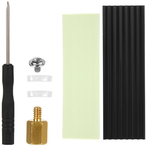 M.2 Kylfläns, Aluminiumlegering M.2 Kylfläns med Termisk Silikonplatta Premium Kyllösning för 2280 SSD