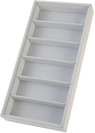 TISHITA Bandeja para Gafas Organizador de Gafas de Sol, Caja de Almacenaje de Lentes Soporte para Joyas Material Suave Resistente para Regalar Uso en Tocador, Bandeja de Almacenamiento, Gris