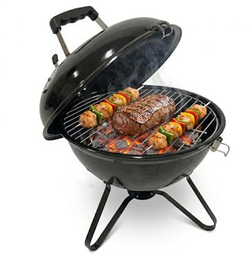 Amig - Barbacoa de carbón - 37 x 37 x 45 cm - Negro - Fabricado en Acero - Jardín y Patio. Mod. KRYPTA