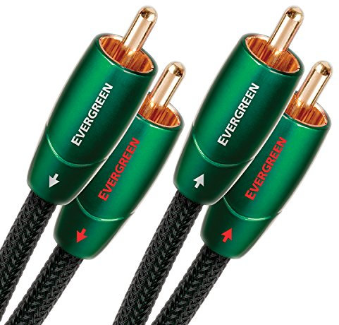 AudioQuest 8m Evergreen RCA Audio Cable - 2 x RCA, Black - Compatible with Audio Receiver, Home Theater System, Stereo Amplifier, Speaker