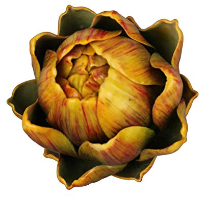 GMMH Künstliche Deko Artischocke - Lebensechtes Plastikgemüse, Kunstgemüse, Kunstobst, Plastikobst, Frucht für Dekoration, Hochzeiten, Schaufenster, Haushalt, Küche, Party, Hotel (Gelb-Braun)