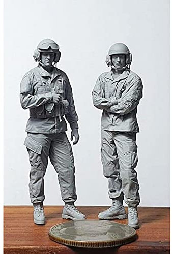 Risjc 1:35 WWII Panzersoldat Resin Modell stehend (2 Personen) unbemalt unmontiert Miniaturmodellbausatz/R04619