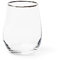 Excelsa Platinum 6er Set Wasserbecher, mundgeblasenes Glas, Rand silber, 470 ml