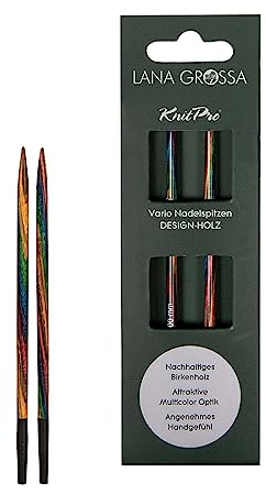 Lana Grossa Nadelspitzen Vario Holz – Stricknadeln aus Birkenholz, bunt, ergonomisch & langlebig – Zubehör für Strick- & Häkelprojekte - 3,0