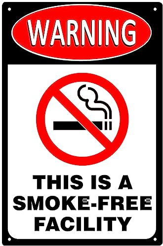 Cartello di avvertimento in alluminio con scritta in lingua inglese No Smoking Sign Funny Warning No Smoking, 20,3 x 30,5