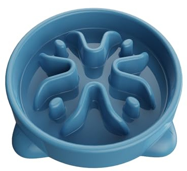 TOKAYIFE Gamelle Anti Glouton Petit Chien, 16.3cm Antidérapants Anti Vomissements Gamelle pour Petit Chiens (S, Bleu)