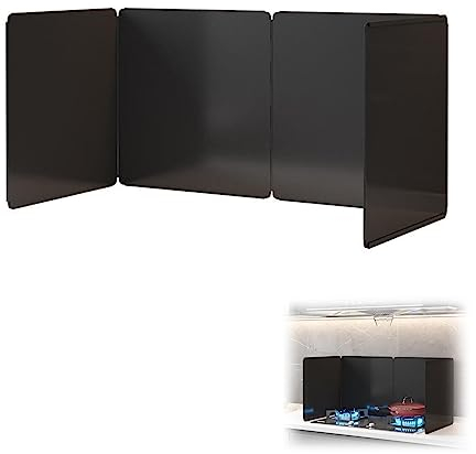 Protector Salpicaduras Cocina Antisalpicaduras Pantalla Antiadherente Parabrisas para Acampar Y Caminar Cubre Salpicaduras De Sartén, Estufa De Gas Escudo Viento Cortavientos ( Size : 90X45X60CM )