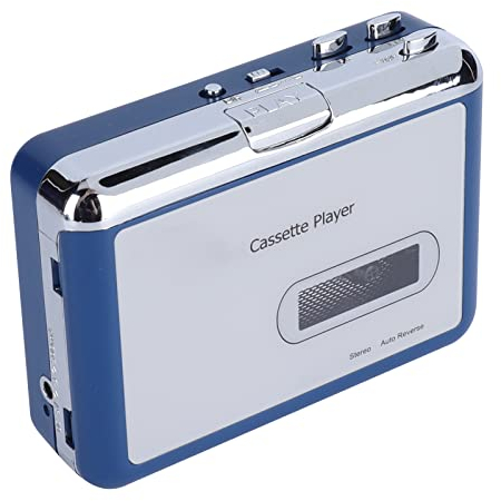 Reproductor de Casete Bluetooth, Reproductor de Casete USB de 5 V CC con Inversión Automática, Reproductor de Casete de Bolsillo Estéreo con Auriculares, Perilla