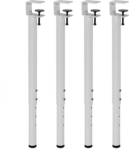 BBAUER Verstellbare Klemme Tischbeine, Eisen Esstisch Tischbeine, Stützbeine Mit Bodenschützer/White/4Pcs