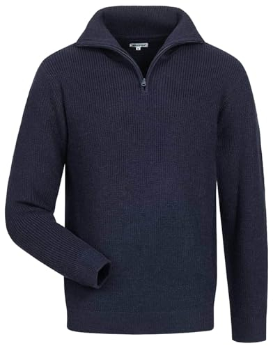 Feldtmann Unisex Troyer Pullover Hummel - Original Hamburger Troyer mit 50% Wolle in Marine Größe 3XL