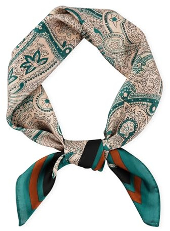 GoGou Scarf for Men Mens Scarfs Square Scarves Satin Silk Like Satin Scarf Lightweight Neckerchief Bandana Fashion Gifts for Men（Dark Green）