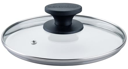 Fackelmann Coperchio in vetro per padella, 20 cm, resistente al calore, manico in bachelite, 3 anni di garanzia, shadow nero, universale, ideale per ogni casa