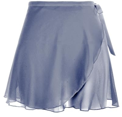 Women's Ballet Wrap Skirt Chiffon Dance Wrap Skirt with Adjustable Waist Tie Gymnastics Ballet Skirts for Women (Light Gray)