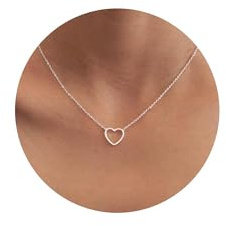 WAEFOER Collana Donna Girocollo con Ciondolo a Forma di Cuore in Oro 18k Placcato - Regali per la Festa della Mamma