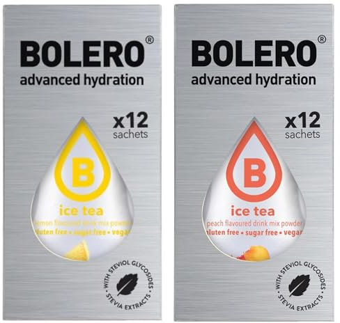 Set Bolero Drink 24 Bustine da 3 Grammi (12 Te al Limone e 12 Te alla Pesca)