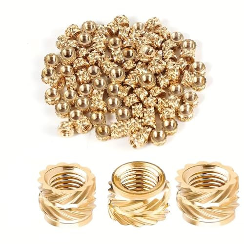 120 unidades de rosca M3, tuercas de presión, de latón, tuercas moleteadas, M3 x 5,7 x 4,6 mm, insertos roscados para piezas por calor o ultrasonidos en piezas de impresora 3D