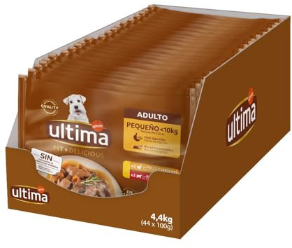 Ultima Fit & Delicious Comida húmeda para Perros Mini con Pollo/Buey 44 x 100g